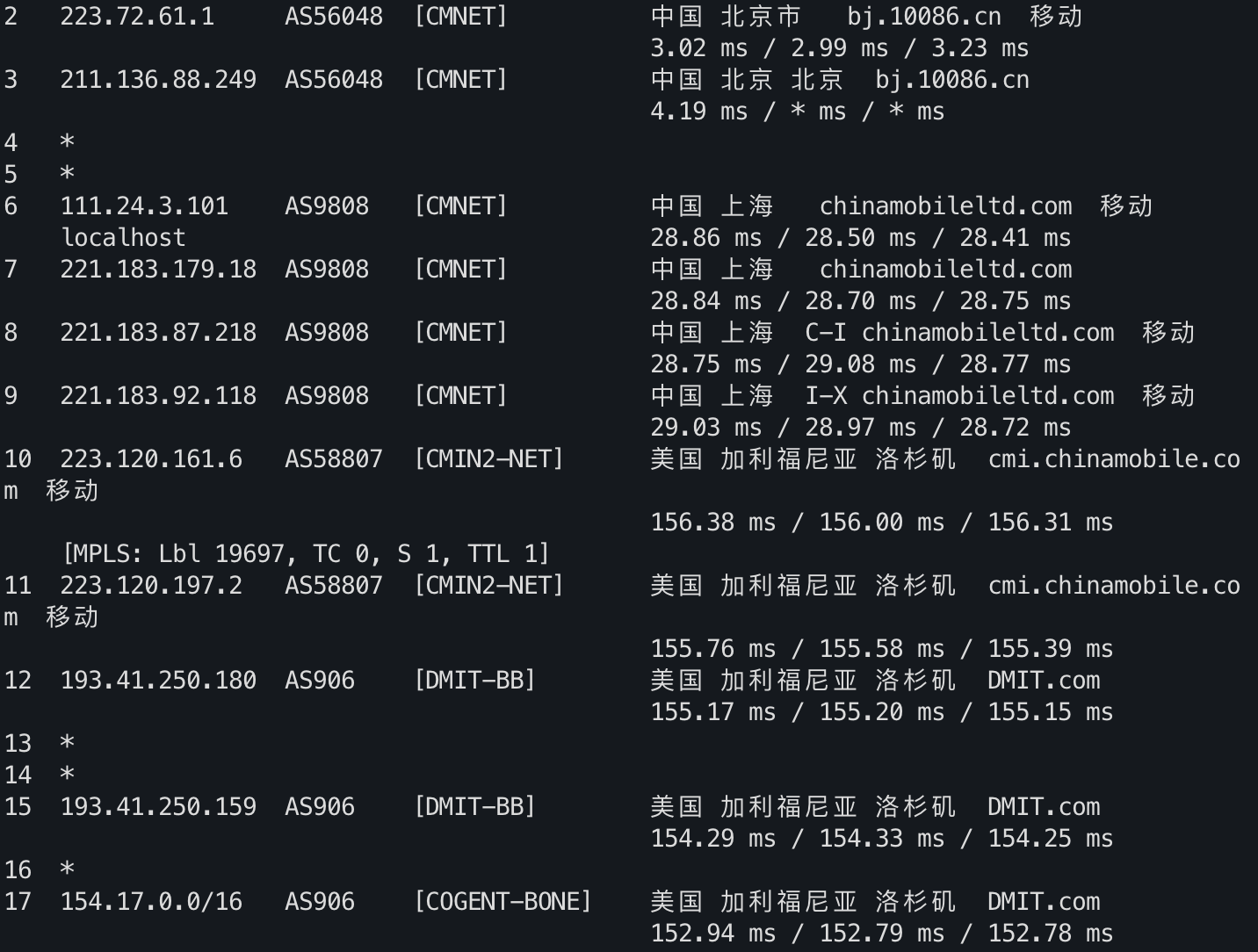 IPv4 去程路由 3